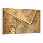 Olla 16216Y Harita Görseli Yatay Kanvas Tablo (Ölçü: 70X50)