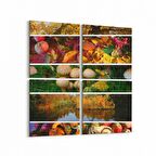 Olla 15105K4 Gıda Görseli Kare 4'lü Kanvas Tablo (Ölçü: 65X65)