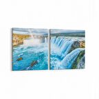 Olla 13626K2Y Doğa / Manzara Görseli Kare 2'li Yatay Kanvas Tablo (Ölçü: 125X60)
