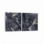 Olla 10073K2Y Abstract Görsel Kare 2'li Yatay Kanvas Tablo (Ölçü: 145X70)