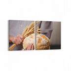 Olla 15242K2Y Gıda Görseli Kare 2'li Yatay Kanvas Tablo (Ölçü: 85X40)