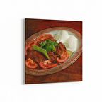 Olla 14966K Gıda Görseli Kare Kanvas Tablo (Ölçü: 100X100)