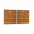 Olla 12011K2Y Ahşap Desen Görseli Kare 2'li Yatay Kanvas Tablo (Ölçü: 85X40)