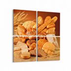 Olla 15322K4 Gıda Görseli Kare 4'lü Kanvas Tablo (Ölçü: 65X65)
