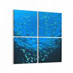 Olla 12972K4 Deniz / Okyanus Görseli Kare 4'lü Kanvas Tablo (Ölçü: 145X145)