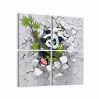 Olla 12726K4 Çocuk Odası Görseli 4'lü Kanvas Tablo (Ölçü: 65X65)