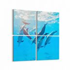 Olla 12865K4 Deniz / Okyanus Görseli Kare 4'lü Kanvas Tablo (Ölçü: 65X65)