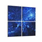 Olla 14692K4 Gece Gökyüzü Görseli Kare 4'lü Kanvas Tablo (Ölçü: 105X105)