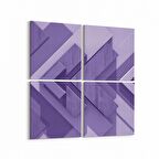 Olla 10043K4 Abstract 3 Boyut Görsel Kare 4'lü Kanvas Tablo (Ölçü: 145X145)