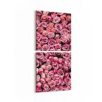 Olla 11627K2D Çiçek Görseli Kare 2'li Dikey Kanvas Tablo (Ölçü: 30X65)
