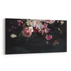 Olla 11767YD Çiçek Görseli Yatay Dar Kanvas Tablo (Ölçü: 80X40)