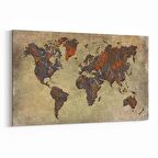 Olla 16144Y Harita Görseli Yatay Kanvas Tablo (Ölçü: 90X60)