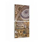 Olla 17969KD Yapı Görseli Kare 2'li Dikey Kanvas Tablo (Ölçü: 30X65)