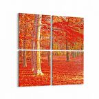 Olla 13553K4 Doğa / Manzara Görseli Kare 4'lü Kanvas Tablo (Ölçü: 145X145)