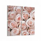 Olla 11620K4 Çiçek Görseli Kare 4'lü Kanvas Tablo (Ölçü: 125X125)