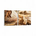 Olla 15271K2Y Gıda Görseli Kare 2'li Yatay Kanvas Tablo (Ölçü: 65X30)