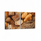 Olla 15319K2Y Gıda Görseli Kare 2'li Yatay Kanvas Tablo (Ölçü: 65X30)