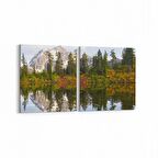 Olla 14473K2Y Doğa / Manzara Görseli Kare 2'li Yatay Kanvas Tablo (Ölçü: 125X60)