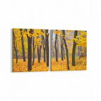 Olla 13596K2Y Doğa / Manzara Görseli Kare 2'li Yatay Kanvas Tablo (Ölçü: 85X40)