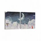 Olla 12770K2Y Çocuk Odası Görseli 2'li Yatay Kanvas Tablo (Ölçü: 105X50)