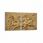 Olla 16250K2Y Heykel / Sanat Görseli Kare 2'li Yatay Kanvas Tablo (Ölçü: 145X70)