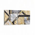 Olla 16689K2Y Mermer Desen Görsel Kare 2'li Yatay Kanvas Tablo (Ölçü: 125X60)