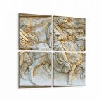 Olla 16248K4 Heykel / Sanat Görseli Kare 4'lü Kanvas Tablo (Ölçü: 145X145)
