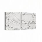 Olla 16705K2Y Mermer Desen Görsel Kare 2'li Yatay Kanvas Tablo (Ölçü: 85X40)