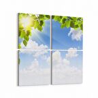 Olla 11058K4 Ağaç Görseli Kare 4'lü Kanvas Tablo (Ölçü: 105X105)