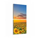 Olla 15972K2D Günbatımı Görseli Kare 2'li Dikey Kanvas Tablo (Ölçü: 30X65)