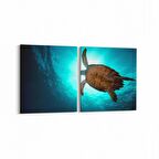 Olla 12928K2Y Deniz / Okyanus Görseli Kare 2'li Yatay Kanvas Tablo (Ölçü: 65X30)