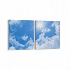 Olla 15789K2Y Gökyüzü Bulut Görseli Kare 2'li Yatay Kanvas Tablo (Ölçü: 85X40)
