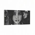 Olla 16943K2Y Model / Manken Görseli 2'li Yatay Kanvas Tablo (Ölçü: 125X60)