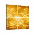 Olla 10119K4 Abstract Görsel Kare 4'lü Kanvas Tablo (Ölçü: 145X145)