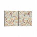 Olla 11632K2Y Çiçek Görseli Kare 2'li Yatay Kanvas Tablo (Ölçü: 125X60)