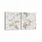 Olla 16728K2Y Mermer Desen Görsel Kare 2'li Yatay Kanvas Tablo (Ölçü: 65X30)