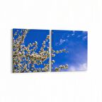 Olla 10801K2Y Ağaç Görseli Kare 2'li Yatay Kanvas Tablo (Ölçü: 85X40)