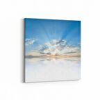 Olla 15463K Gökyüzü Bulut Görseli  Kare Kanvas Tablo (Ölçü: 60X60)