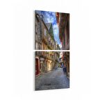 Olla 18412KD Yapı Görseli Kare 2'li Dikey Kanvas Tablo (Ölçü: 30X65)