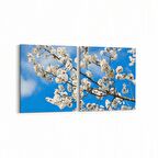 Olla 10928K2Y Ağaç Görseli Kare 2'li Yatay Kanvas Tablo (Ölçü: 125X60)