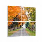 Olla 13293K4 Doğa / Manzara Görseli Kare 4'lü Kanvas Tablo (Ölçü: 65X65)