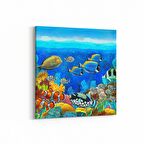 Olla 12087K Akvaryum / Balık Görseli Kare Kanvas Tablo (Ölçü: 25X25)