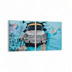 Olla 12286K2Y Araç Görseli Kare 2'li Yatay Kanvas Tablo (Ölçü: 125X60)