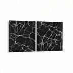 Olla 16662K2Y Mermer Desen Görsel Kare 2'li Yatay Kanvas Tablo (Ölçü: 125X60)