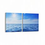 Olla 16385K2Y Kumsal / Sahil Görseli Kare 2'li Yatay Kanvas Tablo (Ölçü: 65X30)