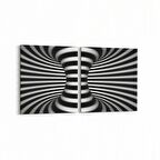 Olla 10280K2Y Abstract Girdap Görsel Kare 2'li Yatay Kanvas Tablo (Ölçü: 145X70)