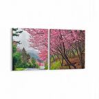 Olla 13692K2Y Doğa / Manzara Görseli Kare 2'li Yatay Kanvas Tablo (Ölçü: 85X40)