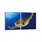 Olla 12930K2Y Deniz / Okyanus Görseli Kare 2'li Yatay Kanvas Tablo (Ölçü: 85X40)