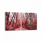 Olla 13583K2Y Doğa / Manzara Görseli Kare 2'li Yatay Kanvas Tablo (Ölçü: 125X60)