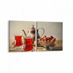 Olla 15230K2Y Gıda Görseli Kare 2'li Yatay Kanvas Tablo (Ölçü: 145X70)